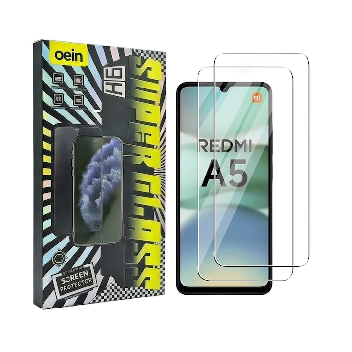 Set 2 Folie Sticla pentru Xiaomi Redmi A5 Oein® – Sticla Securizata 9H+, Claritate Super HD, Tratament Oleofob Electronic, Anti-Amprenta, Sensibilitate Touch Avansata, Acoperire Completa Compatibila cu Husa