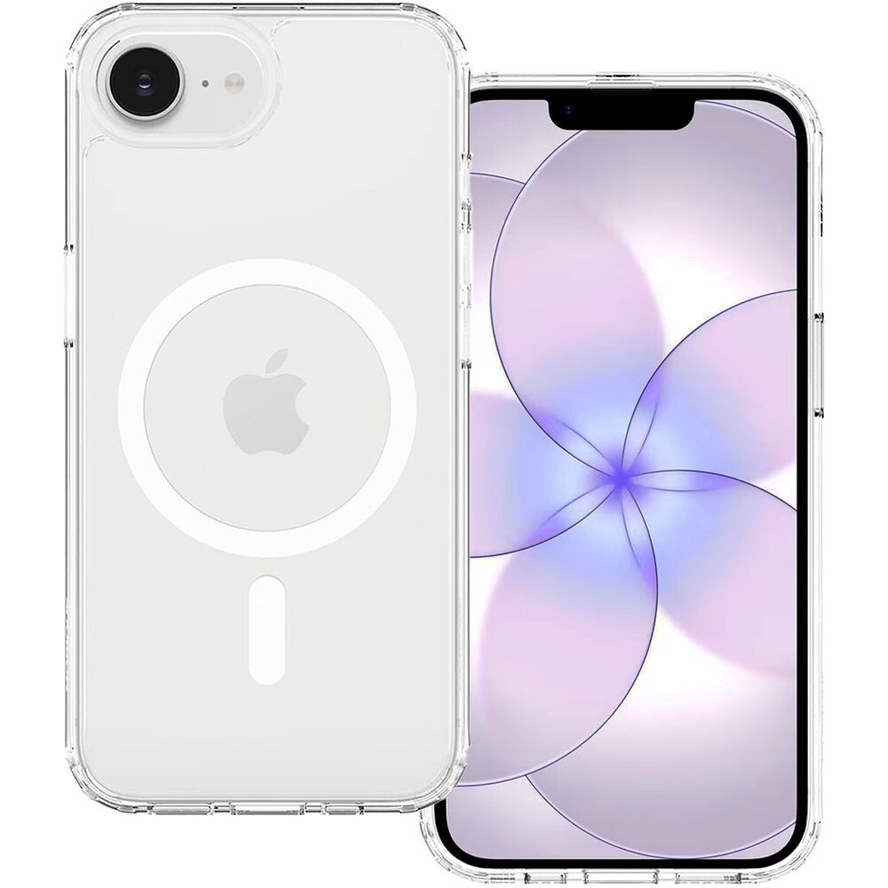 Husa tip MagSafe pentru Apple iPhone 17e, Spate din policarbonat, Clear Magnet Pro, Wireless charging, Colturi aerate cu protectie antisoc, Margine de silicon, Magnetica, Perfect Fit, Transparenta
