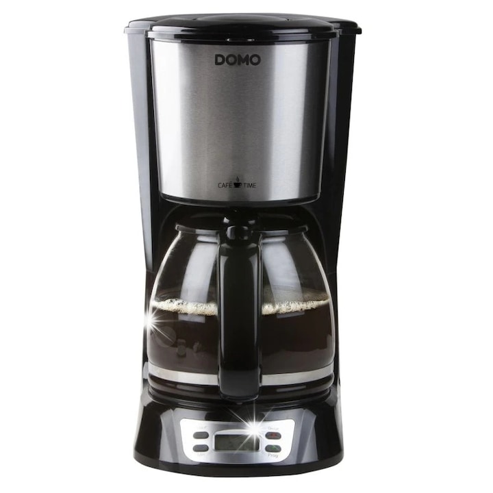 Cafetiere Domo DO708K, 1,5L, 1080W, sticla, inox, negru