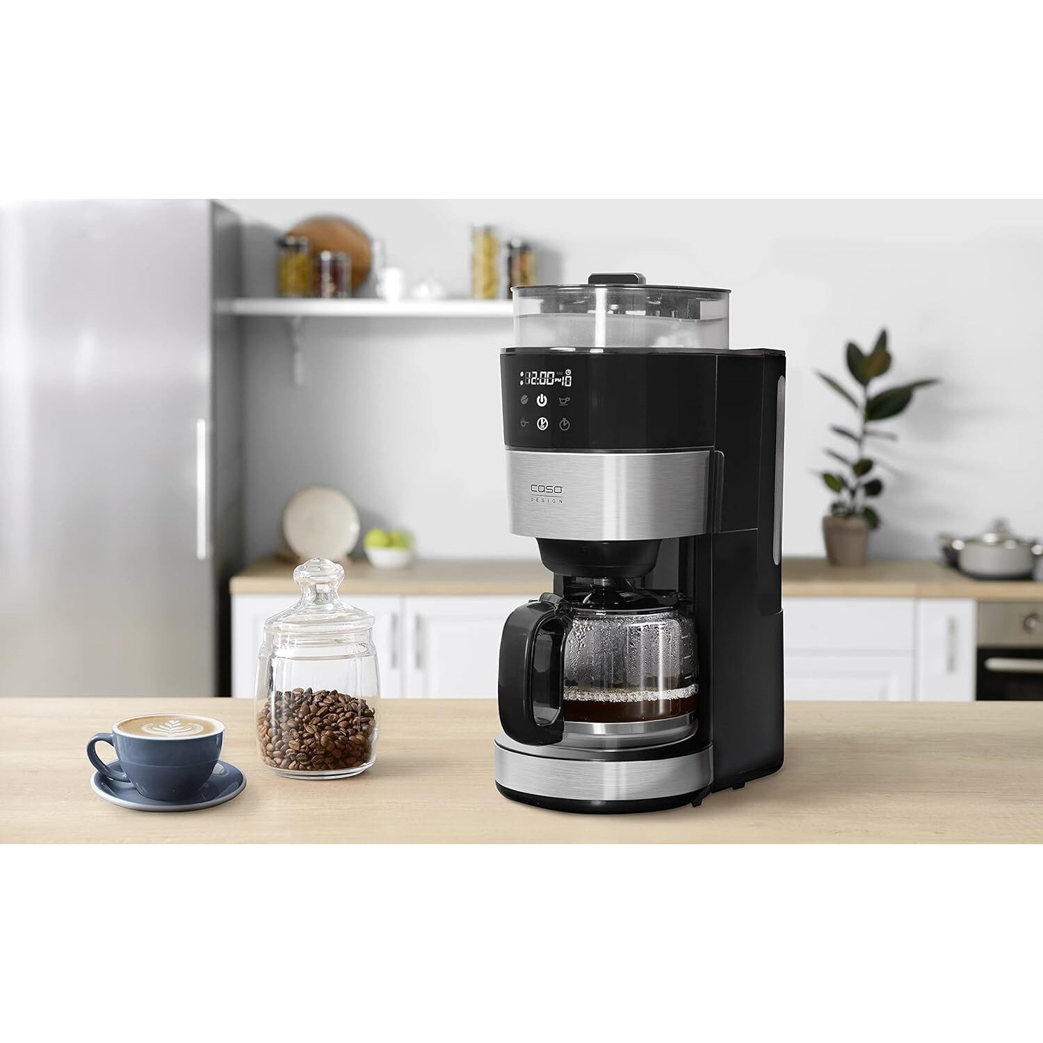 Cafetiere Caso, model COFFEE TASTE & STYLE DUO, 2 termosuri, 1000W, 1,4L, inox, programabil