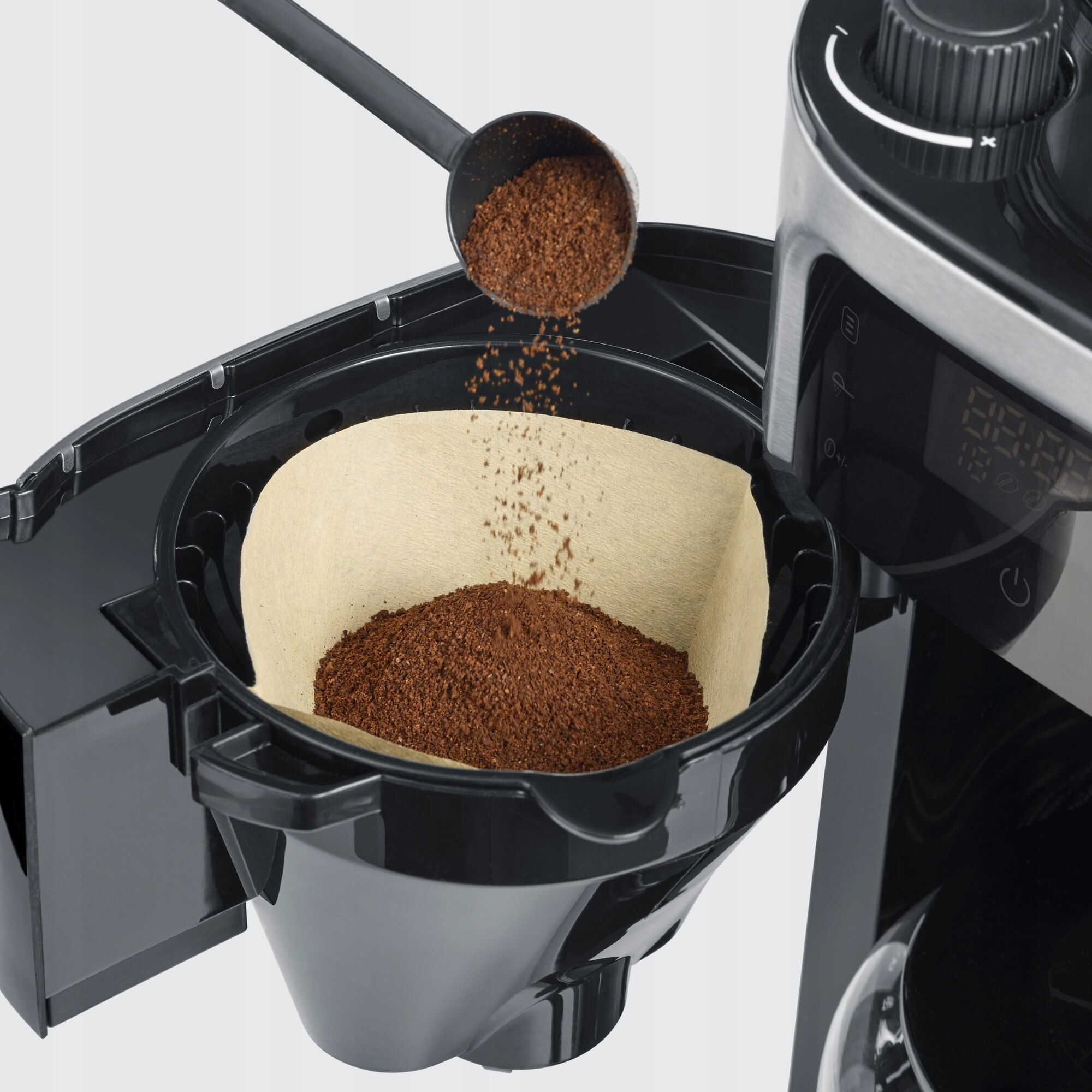 Cafetiere Severin KA 4813, 10 cani, inox periat/negru, 1000W, cu rasnita integrata