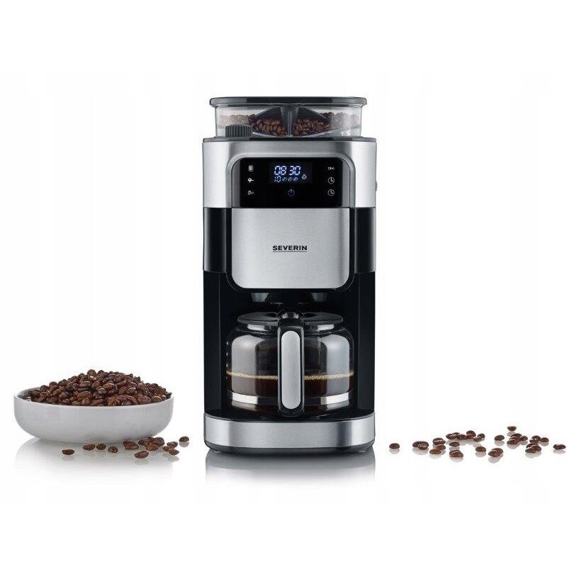 Cafetiere Severin KA 4813, 10 cani, inox periat/negru, 1000W, cu rasnita integrata
