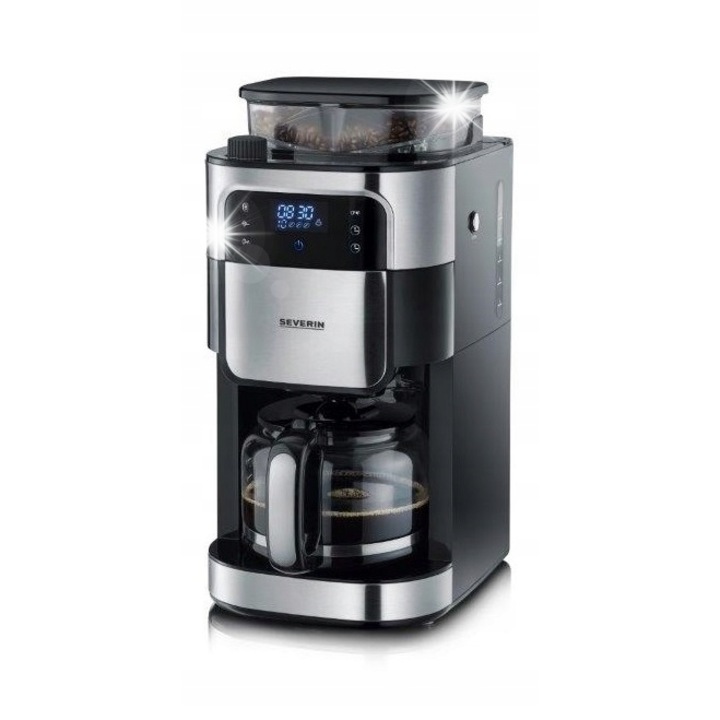 Cafetiere Severin KA 4813, 10 cani, inox periat/negru, 1000W, cu rasnita integrata