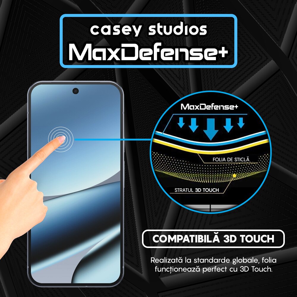 Folie Sticla CASEY STUDIOS™ compatibila cu Google Pixel 10 Pro XL, Full Cover 3D, Full Glue, Sticla Securizata, Duritate Militara, Ultra HD, Protectie Profesionala Ecran 3D, Anti Zgarieturi, Anti Socuri, Margini Negre