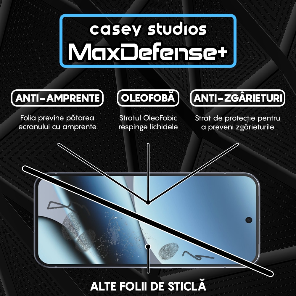 Folie Sticla CASEY STUDIOS™ compatibila cu Google Pixel 10 Pro XL, Full Cover 3D, Full Glue, Sticla Securizata, Duritate Militara, Ultra HD, Protectie Profesionala Ecran 3D, Anti Zgarieturi, Anti Socuri, Margini Negre