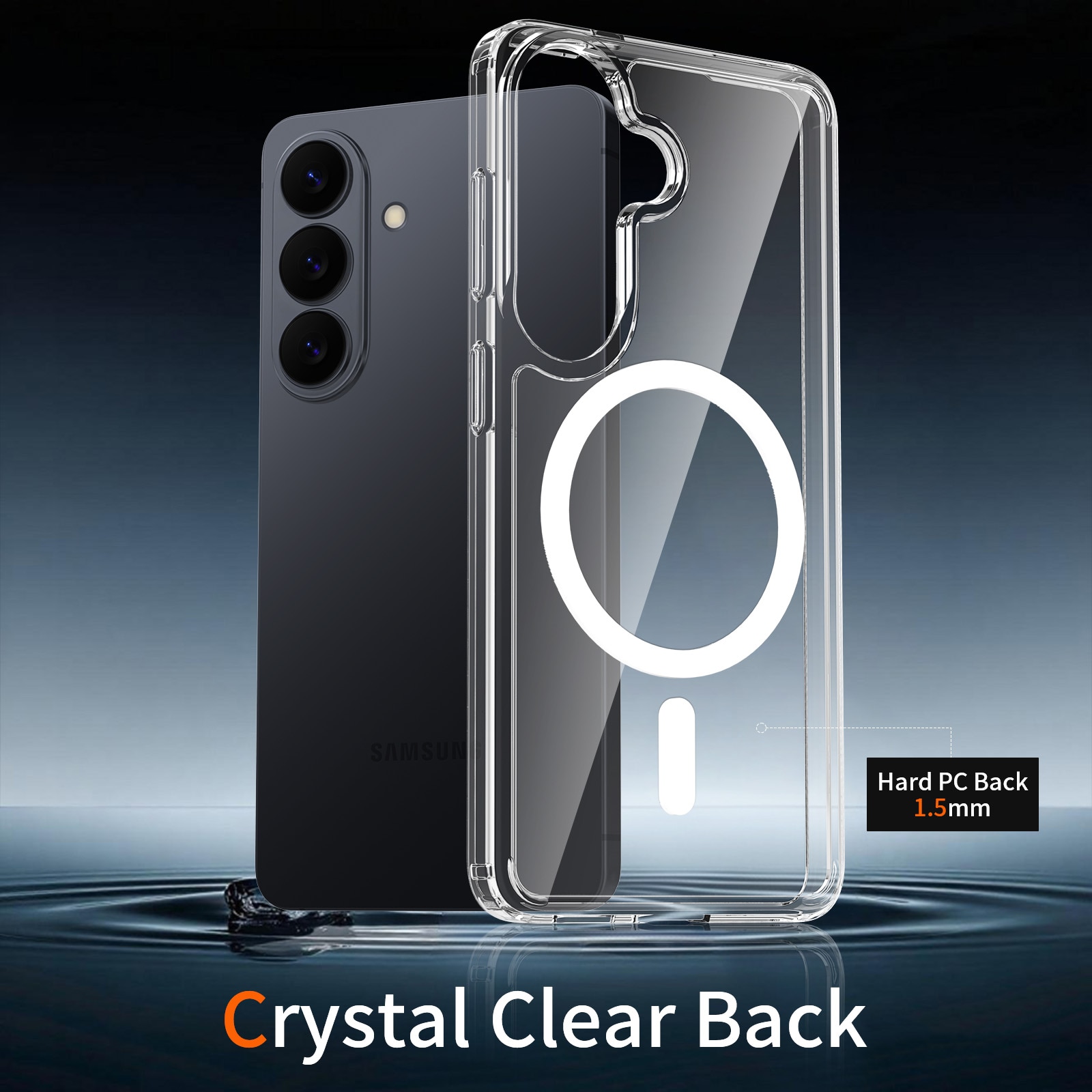 Husa de protectie pentru Samsung Galaxy S26, Omelivon, MagSafe, Incarcare Wireless, Antisoc, Margini Ridicate pentru Protectia Ecranului si a Camerelor, Materiale Premium, Transparent