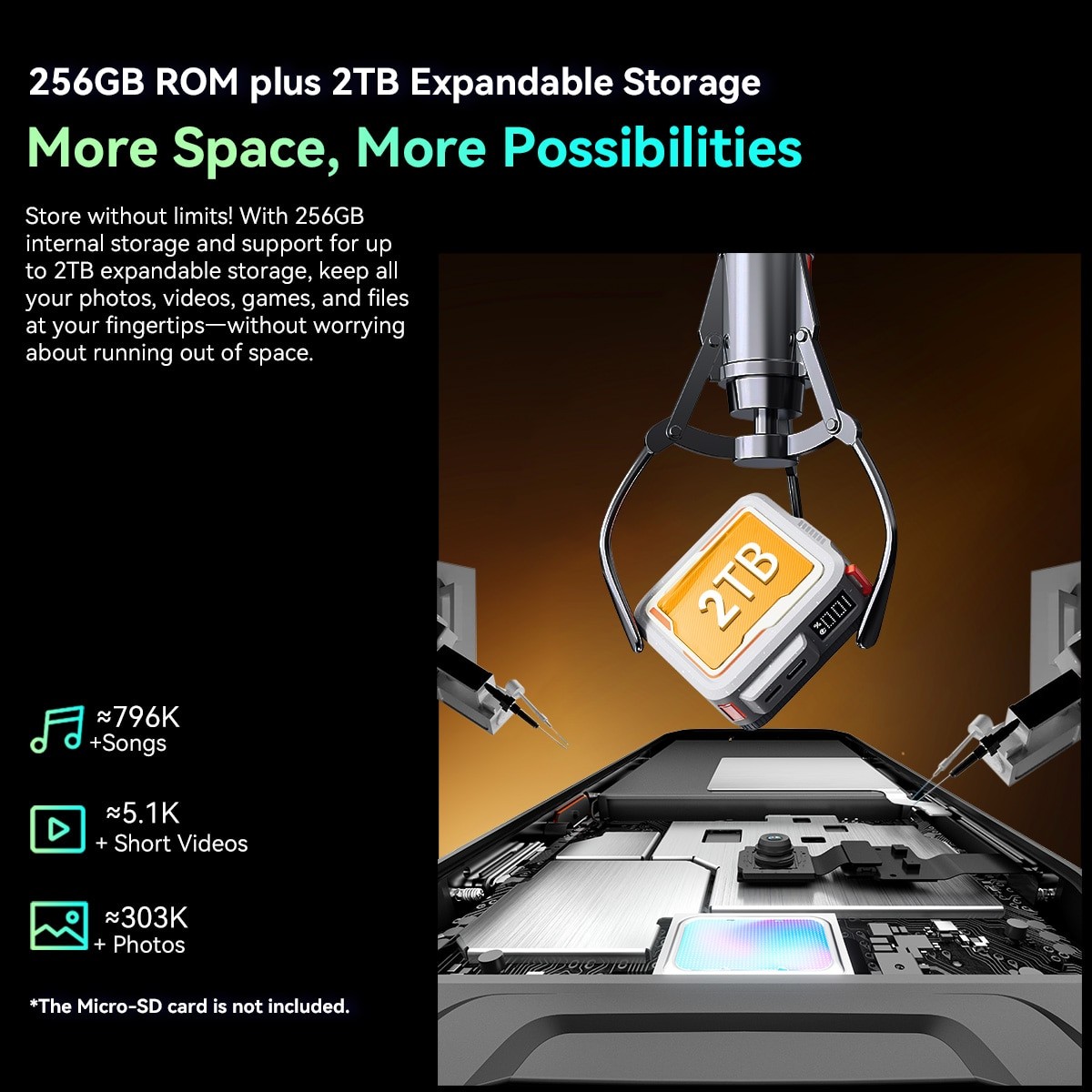 Telefon mobil Blackview BL7000, 5G, 6.78" FHD+, 24GB RAM(8GB + 16GB extensibili), 256GB ROM, Android 15, 7500mAh, 8 cores, Dual SIM, Arm Mali-G57 MC2, NFC/Amprenta/caracteristici faciale, Negru