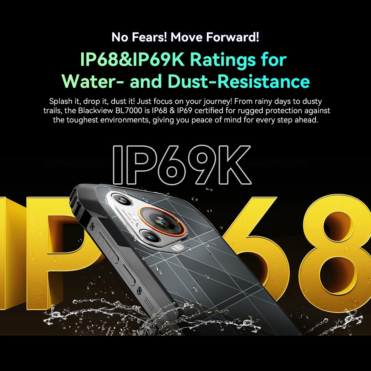 Telefon mobil Blackview BL7000, 5G, 6.78" FHD+, 24GB RAM(8GB + 16GB extensibili), 256GB ROM, Android 15, 7500mAh, 8 cores, Dual SIM, Arm Mali-G57 MC2, NFC/Amprenta/caracteristici faciale, Negru