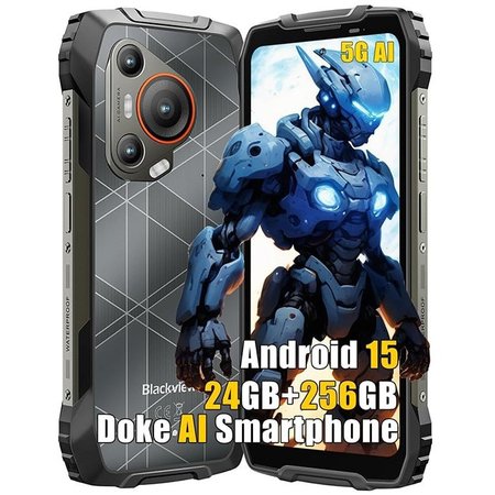 Telefon mobil Blackview BL7000, 5G, 6.78" FHD+, 24GB RAM(8GB + 16GB extensibili), 256GB ROM, Android 15, 7500mAh, 8 cores, Dual SIM, Arm Mali-G57 MC2, NFC/Amprenta/caracteristici faciale, Negru