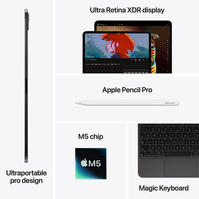 Tableta Apple iPad Pro 13", 12GB, 256GB, Negru Spatial