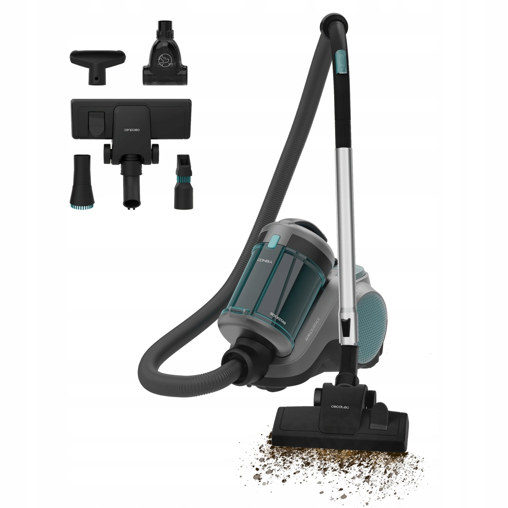 Aspirator Cecotec Conga Rockstar Cyclonic Powerbag 900W, 175 AW, 2L, 10m