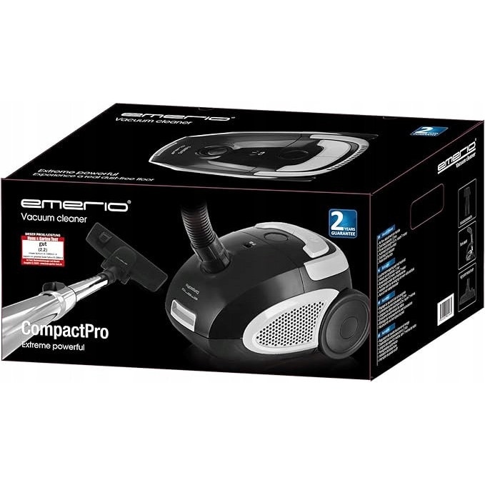 Aspirator Emerio, 800W, 2L, negru, filtru HEPA, cu cablu de 7m