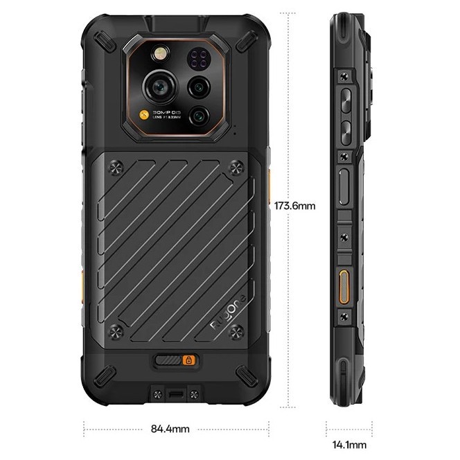 Telefon mobil RugOne Xever 7, Negru, 5G, 6.67" AMOLED, 24GB RAM (12GB + 12GB Extensibili), 512GB ROM, 50MP, Android 15, Dimensity 7025, Baterie interschimbabila, eSIM, Night Vision, 33W, Dual SIM