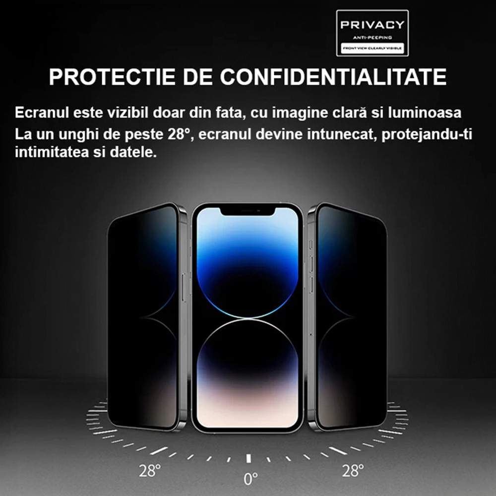 Folie Privacy Pentru Apple iPhone 11 HEYBINGO, 9H din Sticla Securizata, cu Kit Aplicare, Rezistenta la Zgarieturi