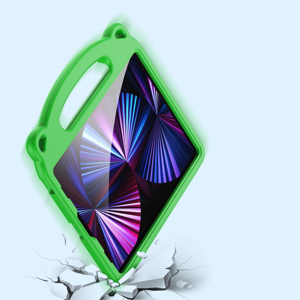 Husa spuma protectie tableta iPad PRO 2018, 2020, 2021 de 11inch si iPad Air 2020,2022 pentru copii, model Panda cu suport pentru stylus, Verde, HRT-BBL4644