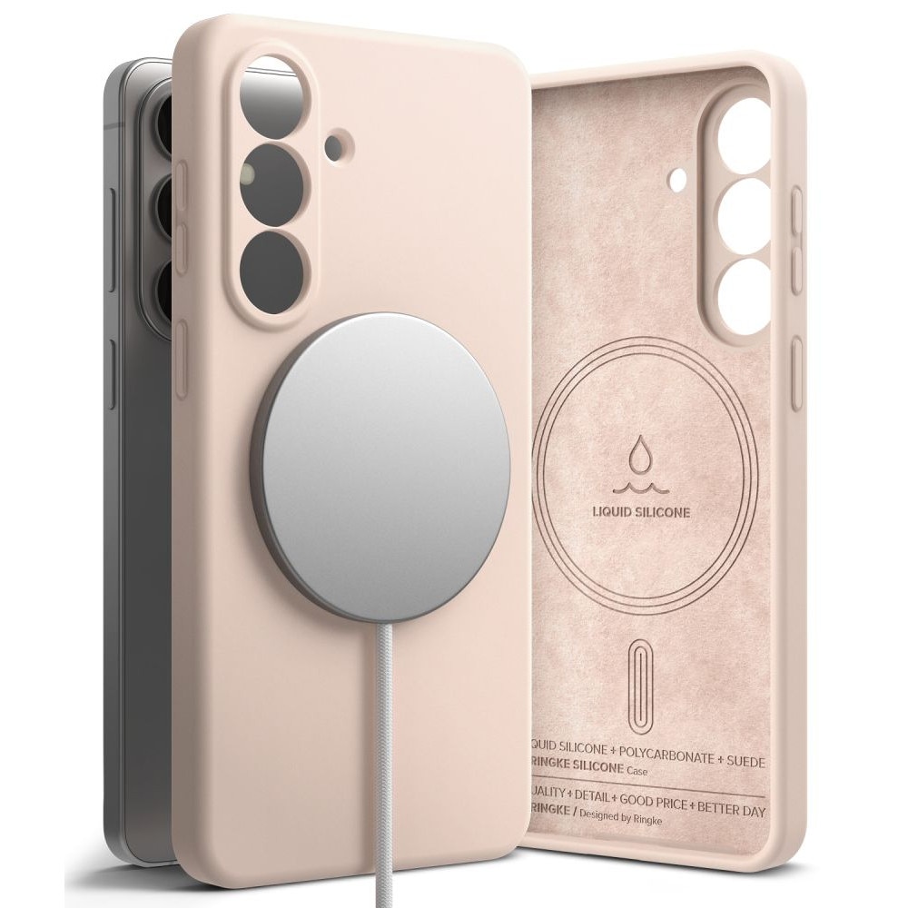 Carcasa Ringke Silicone cu MagSafe compatibila cu Samsung Galaxy S26, Pink Sand