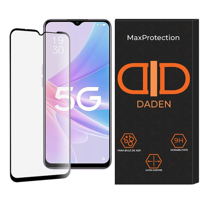 Folie Sticla pentru Oppo A58 5G / A78 5G Daden MaxProtection, Full Cover, Protectie Profesionala, Ultra Rezistenta, Calitate Premium