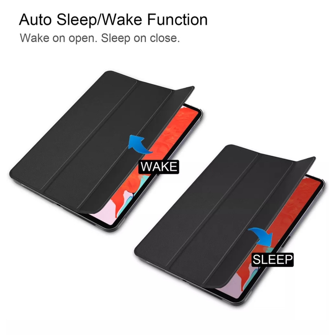 Husa Smart Cover compatibila cu Ipad Pro 11" (2018-2020-2021-2022), inchidere magnetica, functie wake-sleep, Negru, TELGORBCS