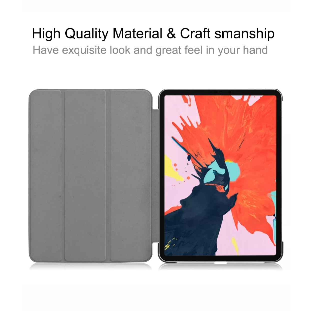 Husa Smart Cover compatibila cu Ipad Pro 11" (2018-2020-2021-2022), inchidere magnetica, functie wake-sleep, Negru, TELGORBCS