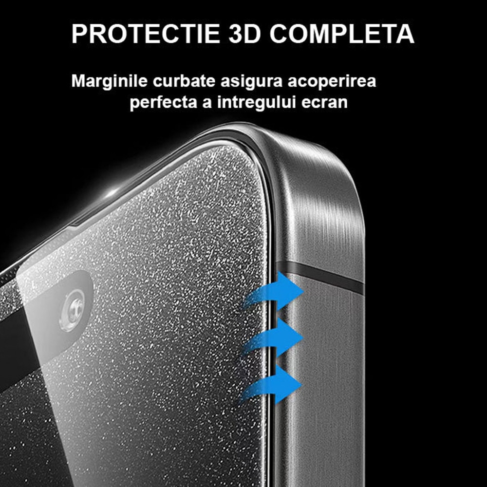 Folie Sticla Privacy Pentru Apple iPhone 15 PLUS HEYBINGO, din Sticla Securizata Duritate 9H