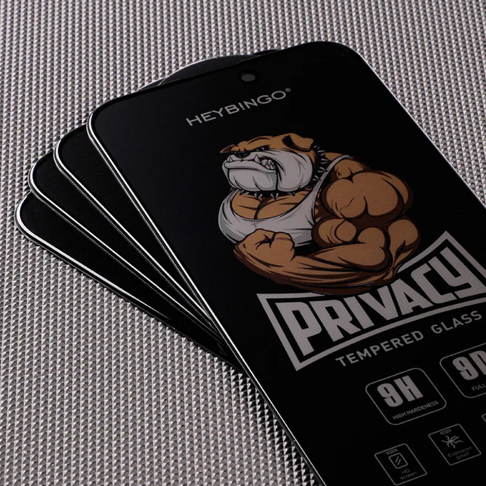 Folie Sticla Privacy Pentru Apple iPhone 15 PLUS HEYBINGO, din Sticla Securizata Duritate 9H