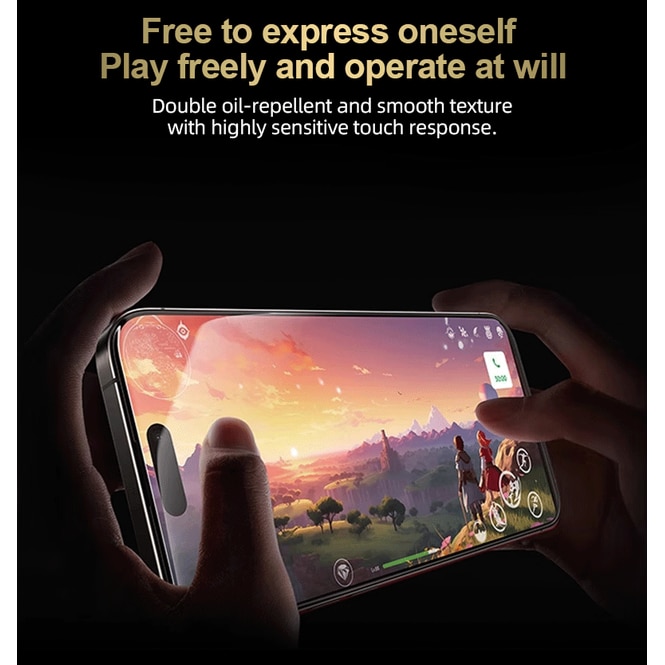 Folie de protectie ecran din sticla temperata HD fara margini negre pentru iPhone 16 Pro (versiune explosion-proof) — Protectie profesionala, acoperire completa a ecranului, rezistenta la zgarieturi si socuri, ambalaj anti-praf + instalare simpla