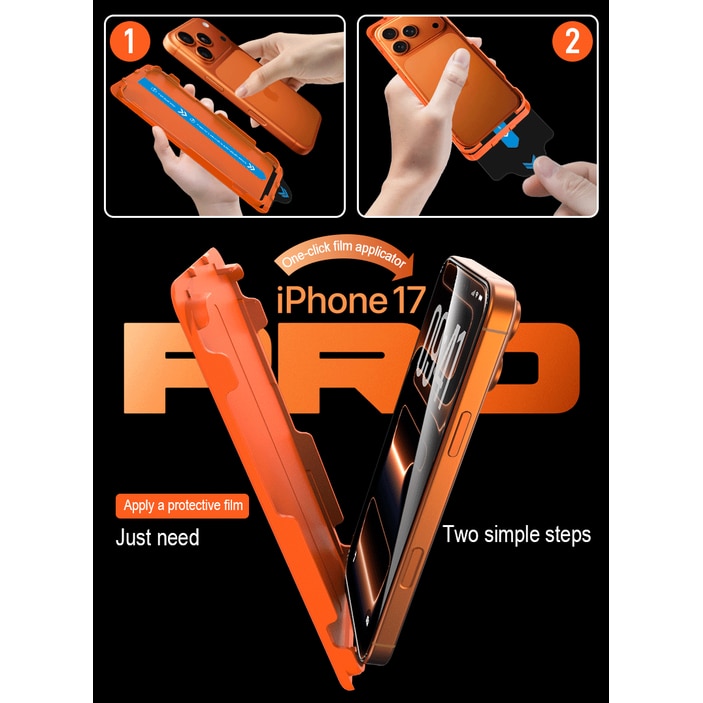 Folie de protectie ecran din sticla temperata HD fara margini negre pentru iPhone 16 Pro (versiune explosion-proof) — Protectie profesionala, acoperire completa a ecranului, rezistenta la zgarieturi si socuri, ambalaj anti-praf + instalare simpla