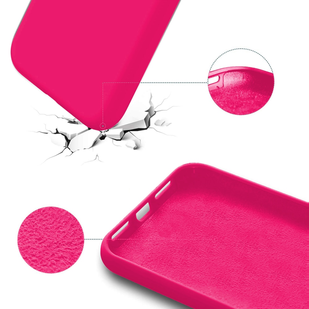 Husa CASEY STUDIOS™ compatibila cu iPhone X / XS, Soft Silicone Premium, Microfibra in Interior, Fuchsia, de Protectie, Ultra Slim, pentru Incarcare Wireless, Margini Ridicate de Protectia Ecranului si a Camerelor