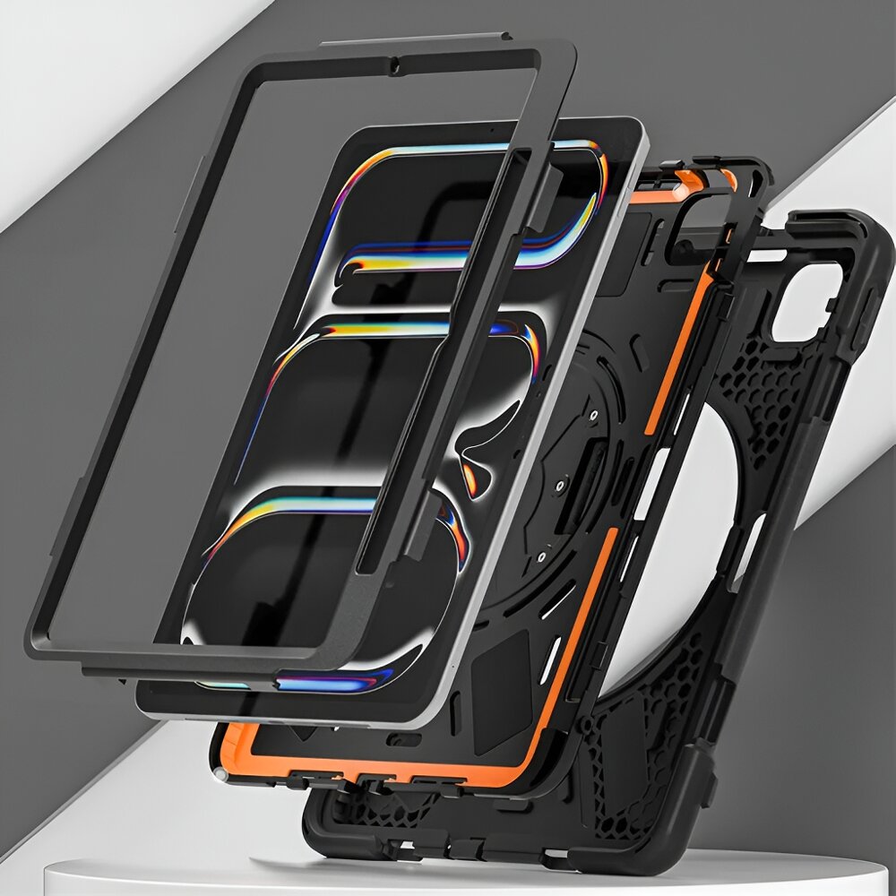 Husa tableta XGSM pentru Apple iPad Pro 11" 5 gen. 2024, pancerne, neagra, 3 piese