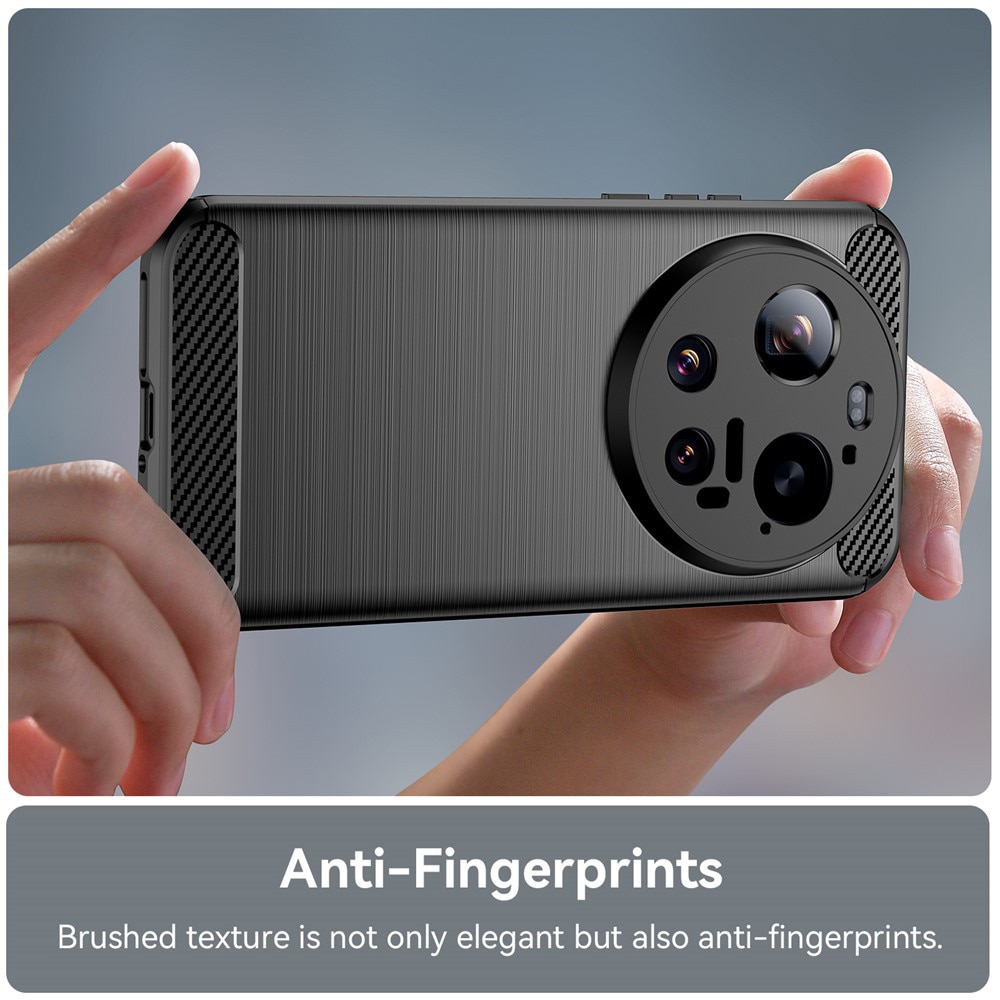 Husa pentru Xiaomi 17 Ultra, SKYDDAR INNOVATION, Carbon Silicone, din Silicon Slim, cu textura Fibra Carbon, set cu sticker, Negru
