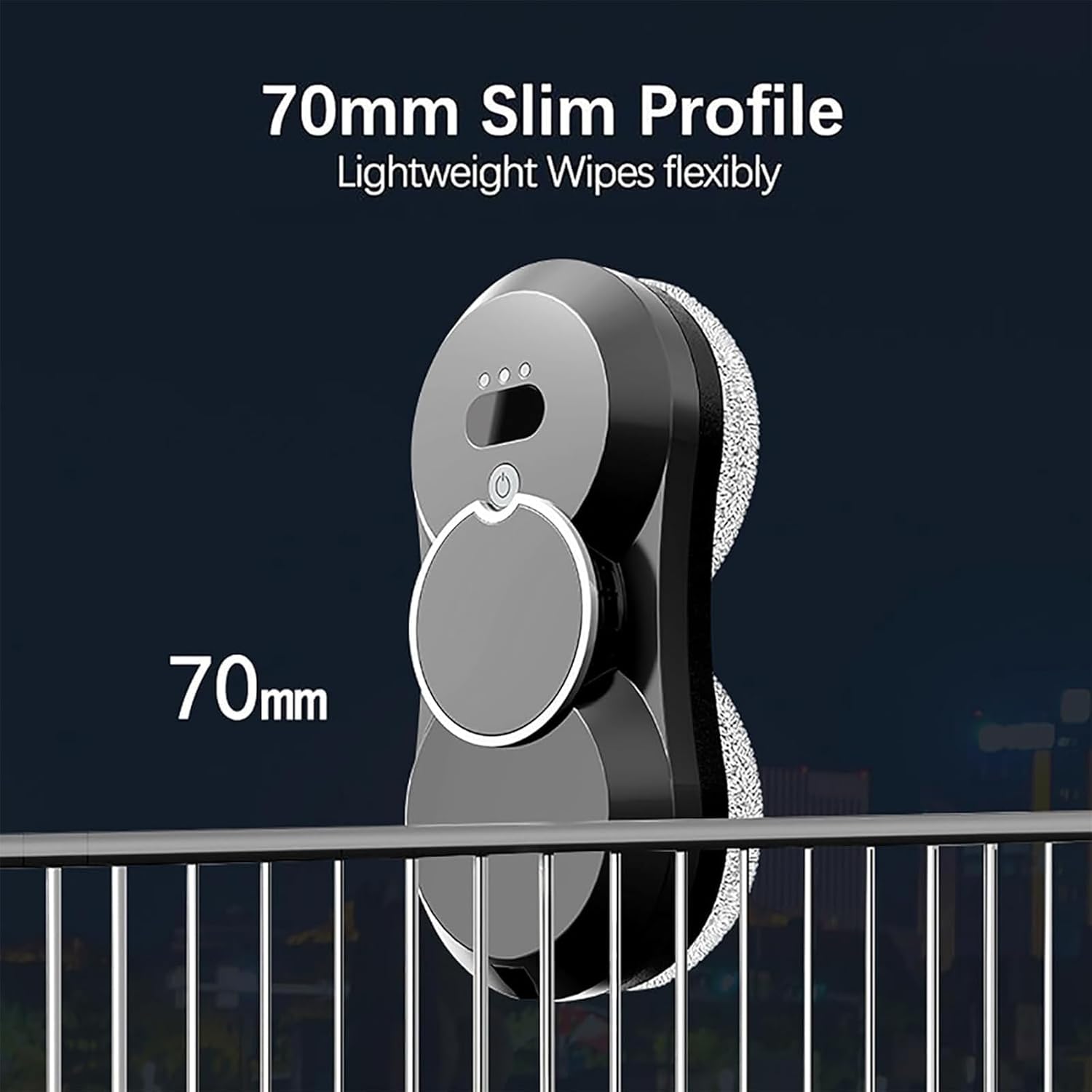 Robot de curatare a geamurilor, WALALLA, pulverizator de apa unidirectional, protectie UPS incorporata, rezervor de apa de 30 ml, 3 moduri de curatare automata, telecomanda la distanta lunga, aspiratie 5600 Pa, potrivit pentru ferestre exterioare/interioa