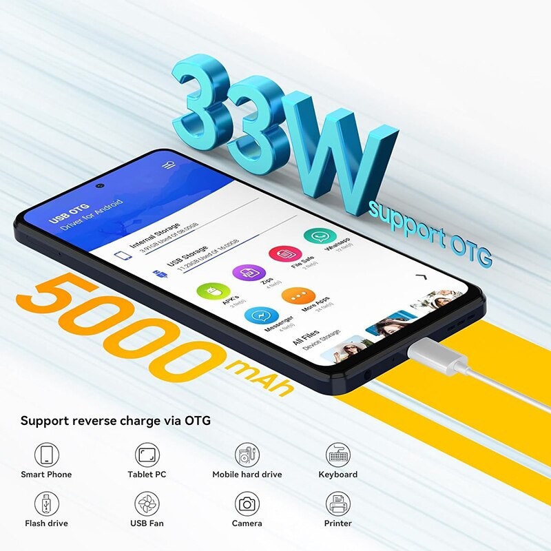 Telefon mobil Blackview Shark 8 Grey, 4G, 6.78'' FHD+ 120Hz 2.4K, 16GB RAM (8GB + 8GB extensibili), 256GB ROM, 64MP, Android 13, Helio G99, 5000mAh, Dual SIM
