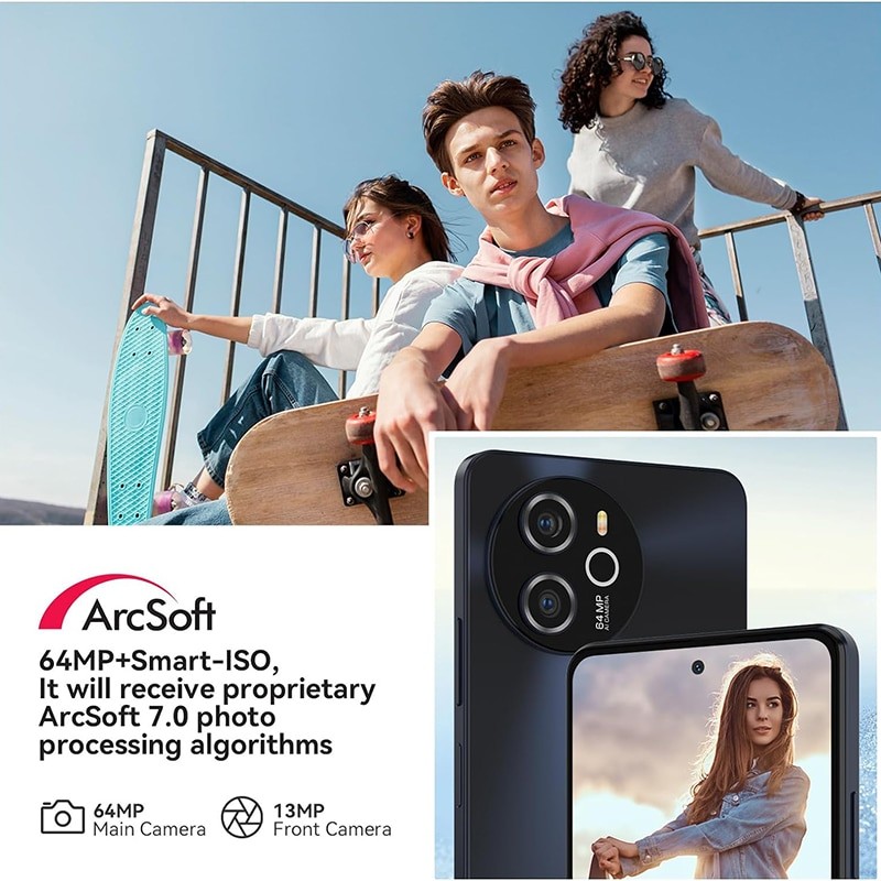 Telefon mobil Blackview Shark 8 Grey, 4G, 6.78'' FHD+ 120Hz 2.4K, 16GB RAM (8GB + 8GB extensibili), 256GB ROM, 64MP, Android 13, Helio G99, 5000mAh, Dual SIM