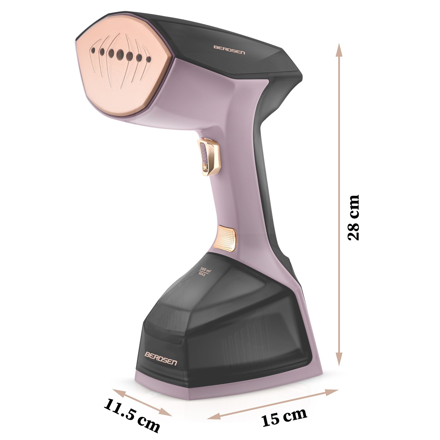 Steamer pentru imbracaminte Berdsen, 2000 W, 45g/min, rezervor 360 ml, set complet