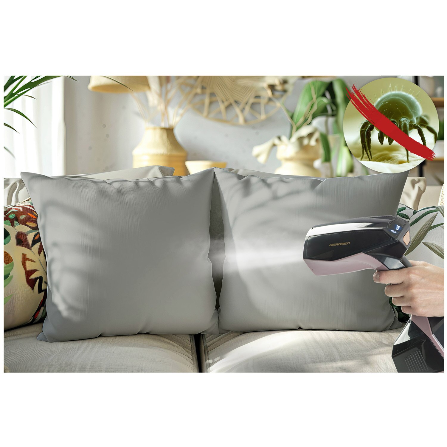 Steamer pentru imbracaminte Berdsen, 2000 W, 45g/min, rezervor 360 ml, set complet
