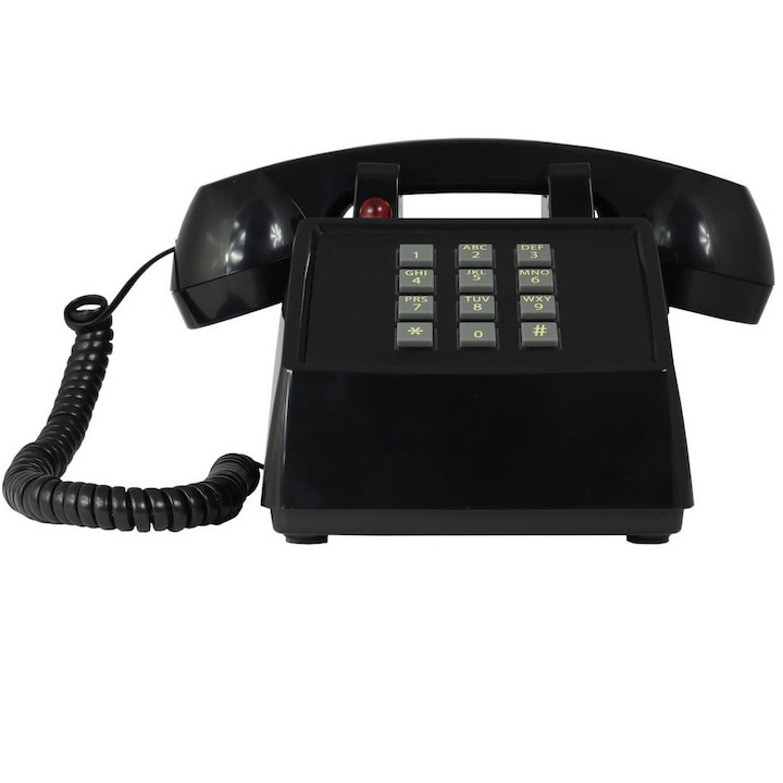 Telefon mobil retro, Opis Technology, PushMeFon, SIM, Plastic, 230 x 210 x 130 mm, Negru