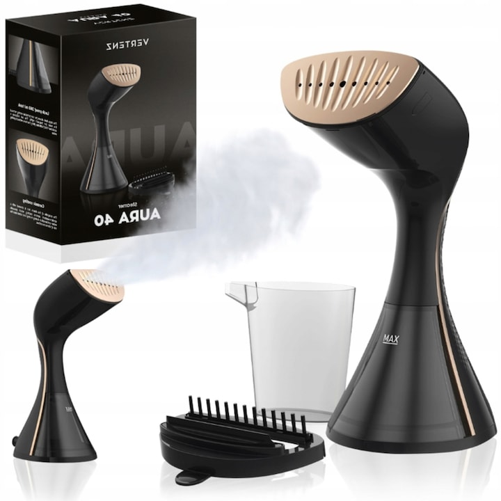 Parownica cu abur VERTENZ Aura 1650W, 3 trepte de abur, 260ml, pentru imbracaminte si mobilier