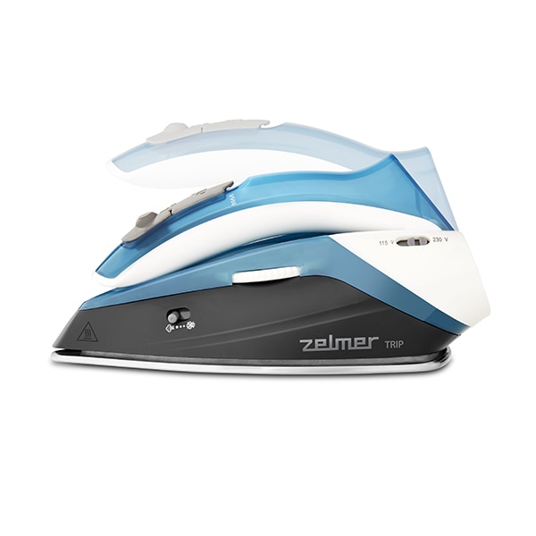 Fier de calcat portabil Zelmer ZIR0500 Trip 1100W, abur continuu 15 g/min, maxim 75 g, albastru, 60 ml