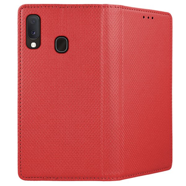 Husa carte Samsung Galaxy A20e, husa flip, husa telefon, inchidere magnetica, suport card bancar, rosu