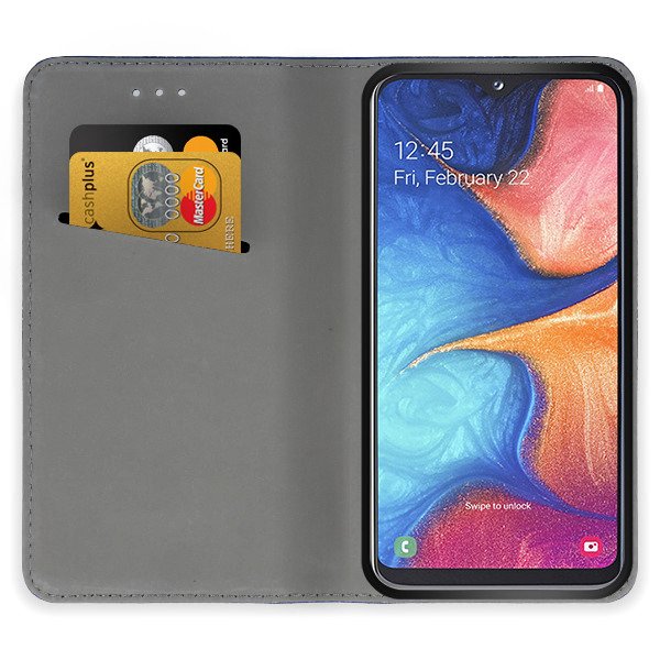 Husa carte Samsung Galaxy A20e, husa flip, husa telefon, inchidere magnetica, suport card bancar, rosu
