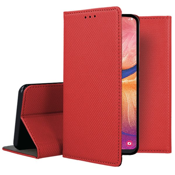 Husa carte Samsung Galaxy A20e, husa flip, husa telefon, inchidere magnetica, suport card bancar, rosu
