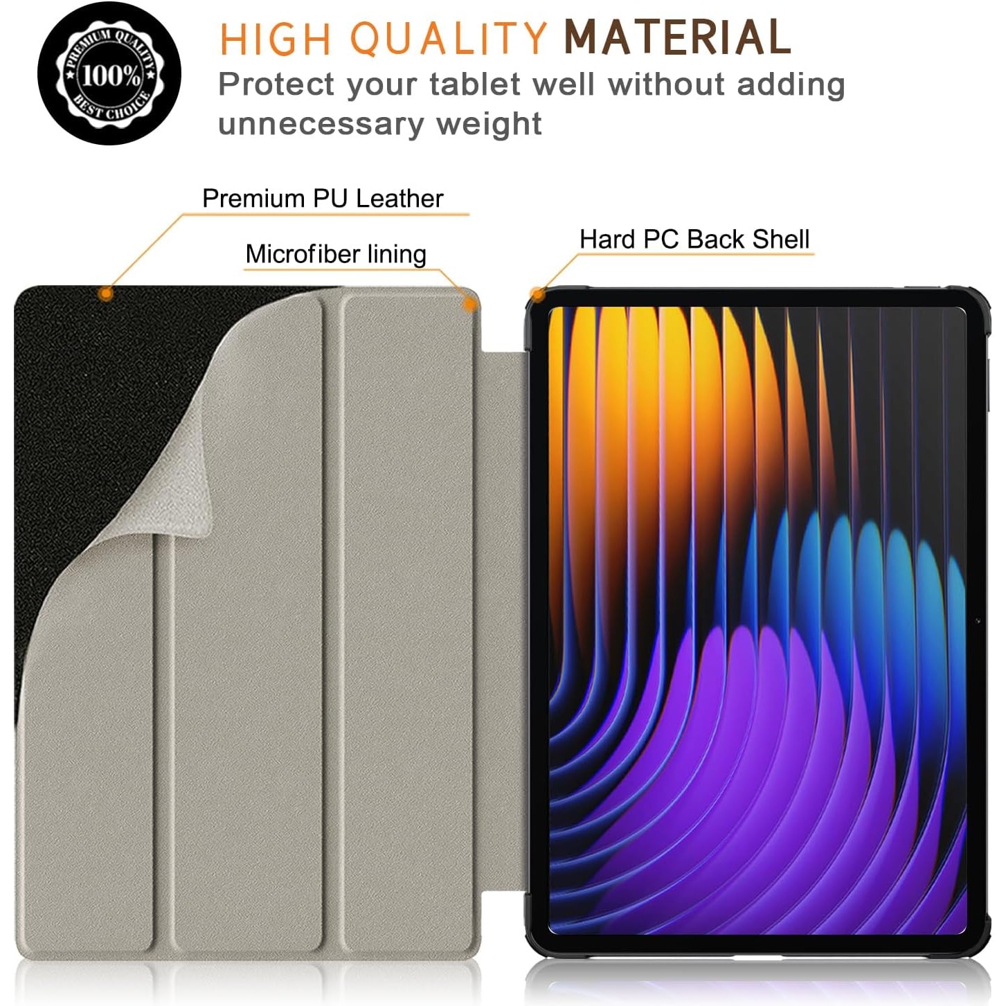 Husa Sigloo pentru tabletă Xiaomi Pad 6S Pro 12.4', Slim, Magnetic, Piele Ecologică, model Lazy Cat