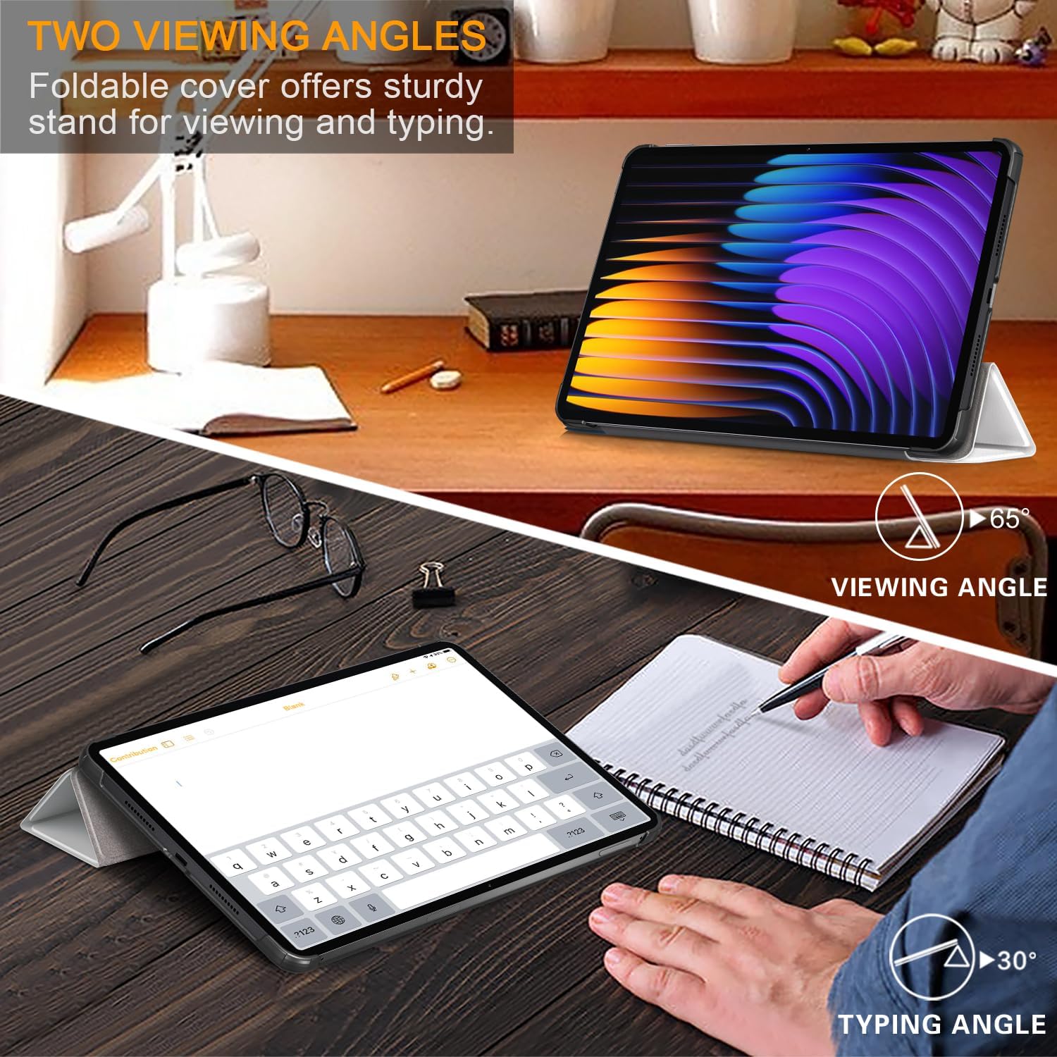 Husa Sigloo pentru tabletă Xiaomi Pad 6S Pro 12.4', Slim, Magnetic, Piele Ecologică, model Lazy Cat