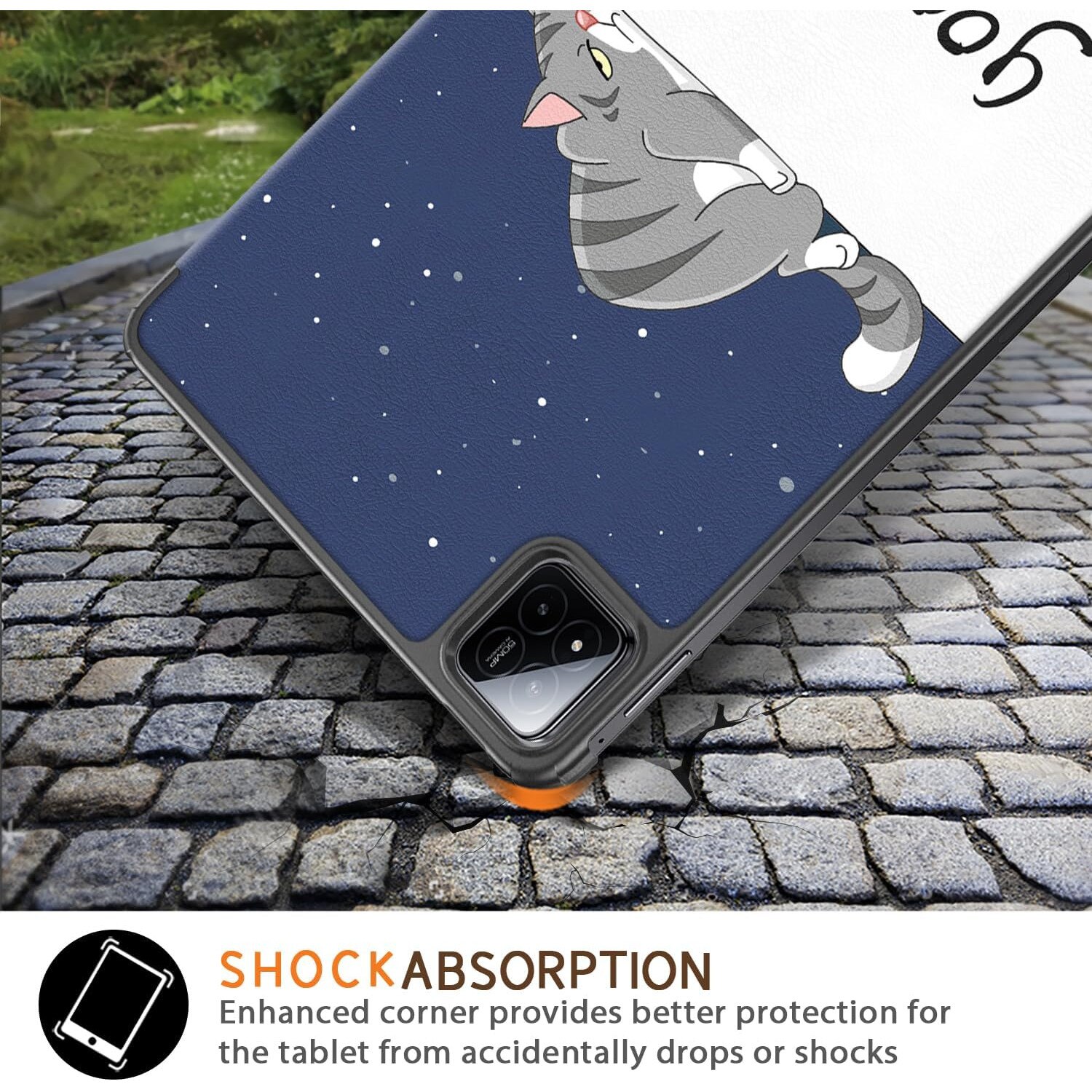 Husa Sigloo pentru tabletă Xiaomi Pad 6S Pro 12.4', Slim, Magnetic, Piele Ecologică, model Lazy Cat