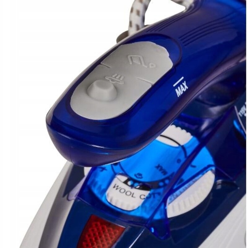 Fier de calcat turistic Raven EZT002X, ceramica, 1100W, alb-albastru, 0,80kg