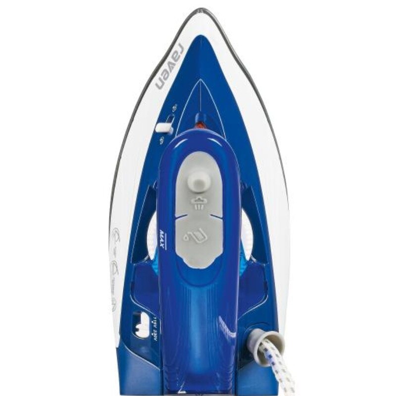 Fier de calcat turistic Raven EZT002X, ceramica, 1100W, alb-albastru, 0,80kg
