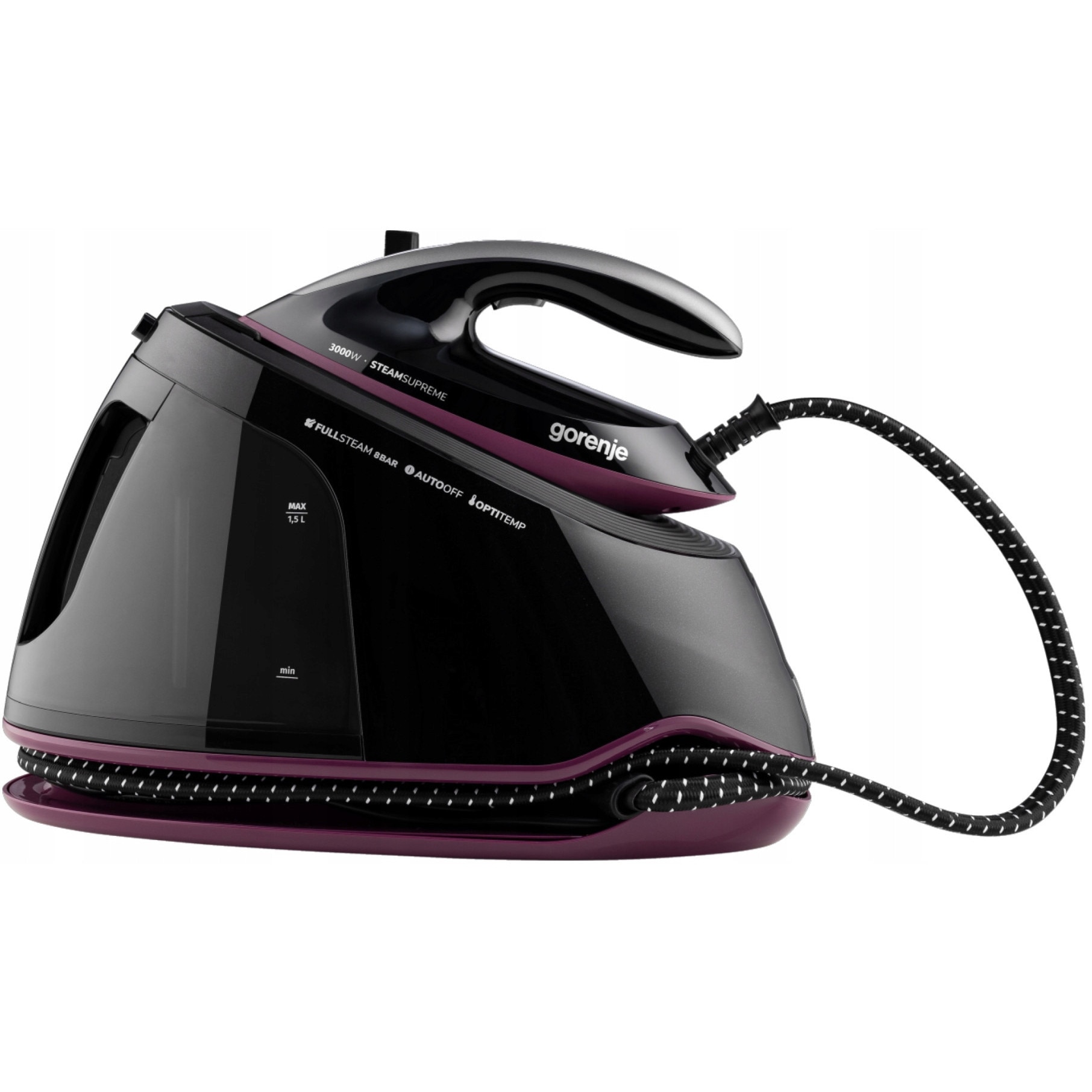 Generator de aburi Gorenje SGD3000BKV, 3000W, 8 bar, ceramica, 1,5l, negru, violet