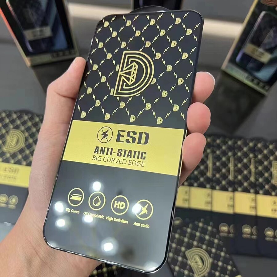 Folie protectie telefon, IZMAEL, Gold Diamond, antisztatikus, negru, pentru iPhone XR/X.