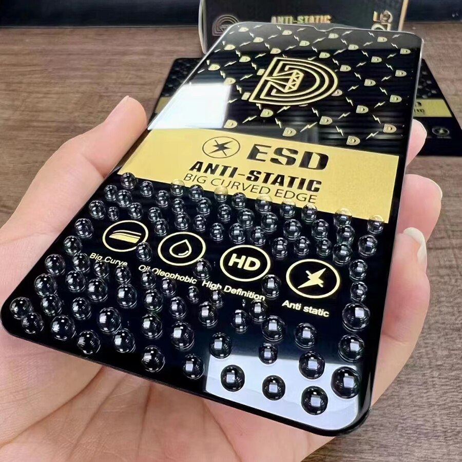 Folie protectie telefon, IZMAEL, Gold Diamond, antisztatikus, negru, pentru iPhone XR/X.