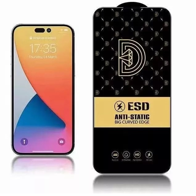 Folie protectie telefon, IZMAEL, Gold Diamond, antisztatikus, negru, pentru iPhone XR/X.